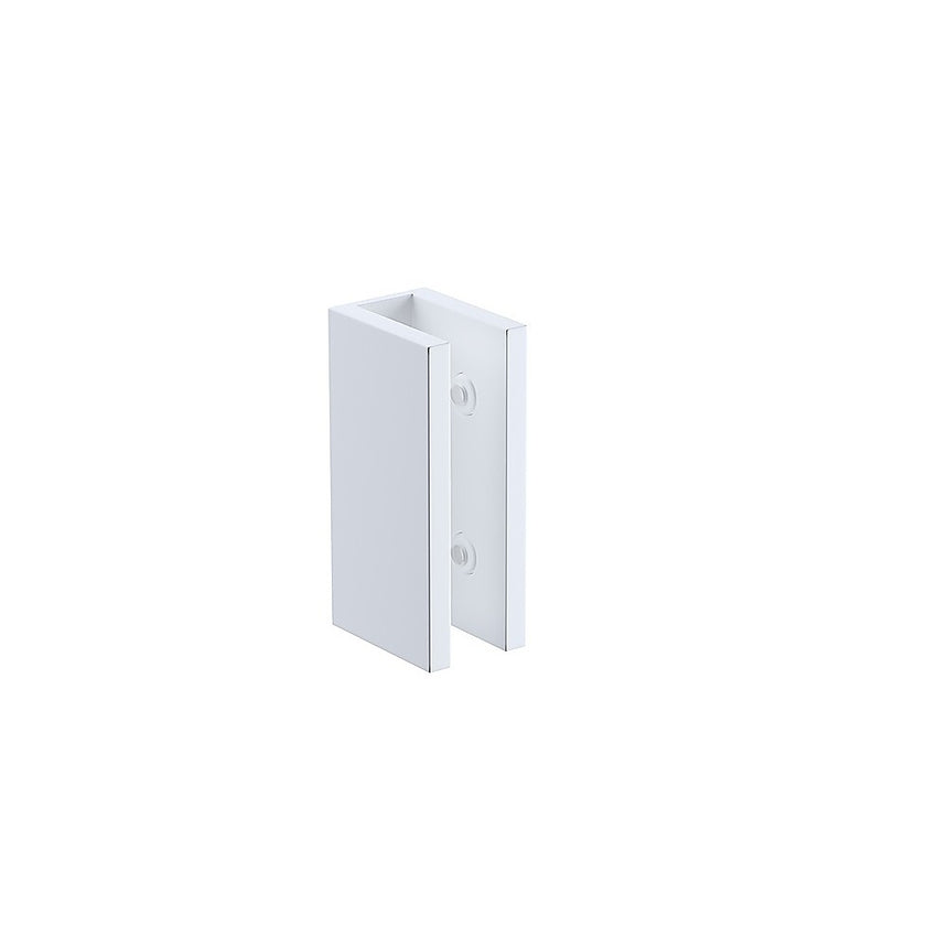 100cm Wall to Wall Frameless Shower Screen with White Brackets and SS Hinges, Square Knob Handle