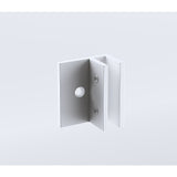 100cm Wall to Wall Frameless Shower Screen with White Brackets and SS Hinges, Square Knob Handle