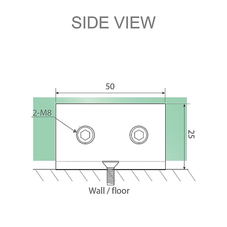 100cm Wall to Wall Frameless Shower Screen with Gold Brackets and SS Hinges, Round Knob Handle