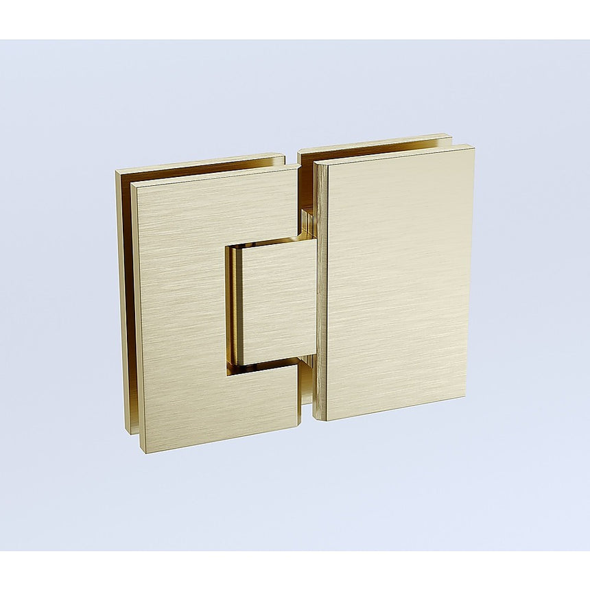 100cm Wall to Wall Frameless Shower Screen with Gold Brackets and SS Hinges, Round Knob Handle