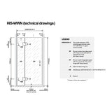 100cm Wall to Wall Frameless Shower Screen with White Brackets and SS Hinges, Round Knob Handle