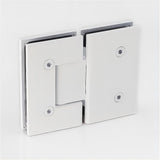 100cm Wall to Wall Frameless Shower Screen with White Brackets and SS Hinges, Round Knob Handle