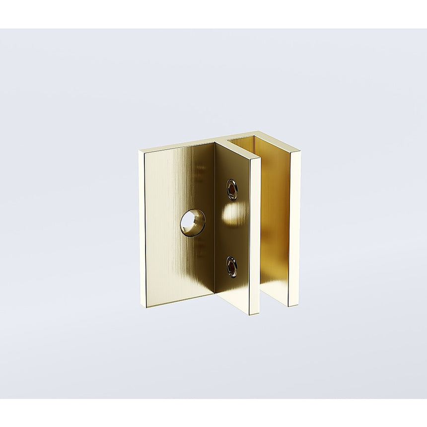 100cm Wall to Wall Frameless Shower Screen with Gold Brackets and SS Hinges, Square Double Pull Handle