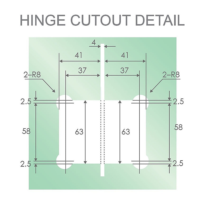 100cm Wall to Wall Frameless Shower Screen with Gold Brackets and SS Hinges, Square Double Pull Handle