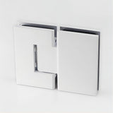 100cm Wall to Wall Frameless Shower Screen with White Brackets and SS Hinges, Square Double Pull Handle