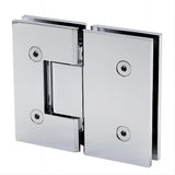 100cm Wall to Wall Frameless Shower Screen with Chrome Brackets and Brass Hinges, Square Double Pull Handle