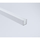 100cm Wall to Wall Frameless Shower Screen with White Channel and SS Hinges , Square Knob Handle