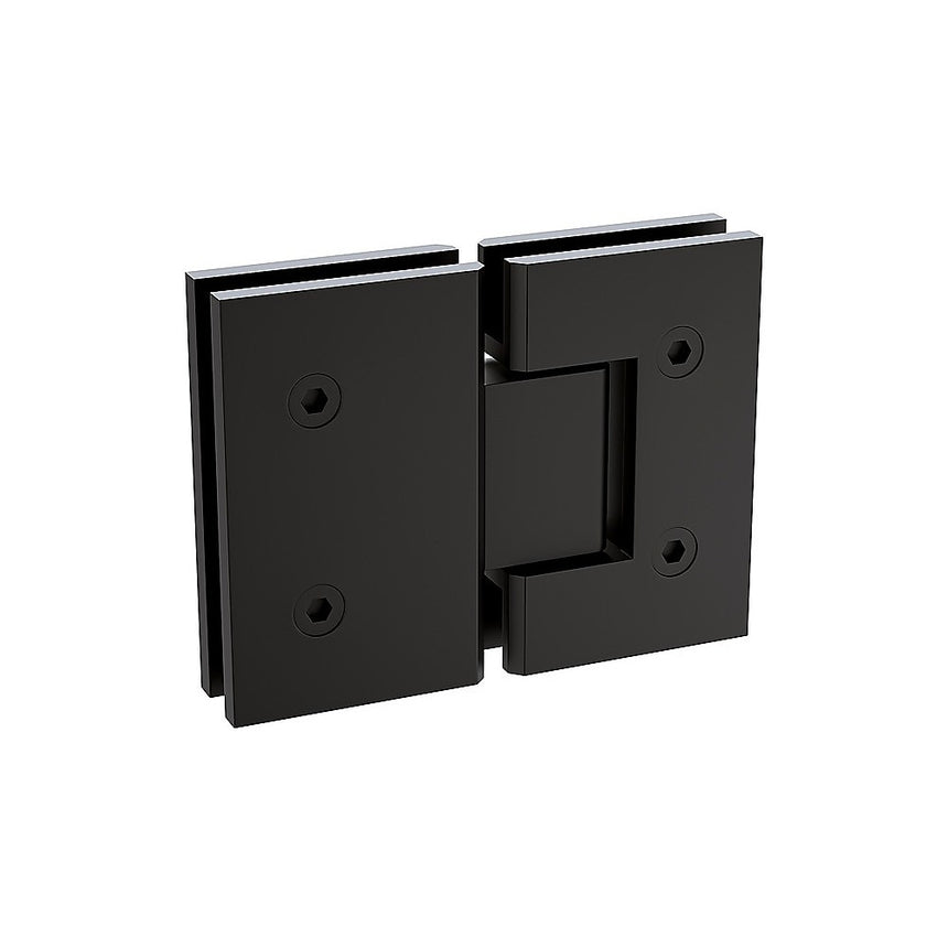 100cm Wall to Wall Frameless Shower Screen with Black Channel and Brass Hinges , Square Double Pull Handle