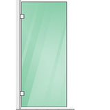 100x70cm Corner Frameless Shower Screen with Gold Brackets and SS Hinges, Square Knob Handle