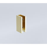 100x70cm Corner Frameless Shower Screen with Gold Brackets and SS Hinges, Square Knob Handle