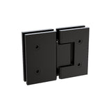 100x80cm Corner Frameless Shower Screen with Black Brackets and SS Hinges, Square Knob Handle