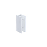 100x100cm Corner Frameless Shower Screen with White Brackets and SS Hinges, Square Knob Handle