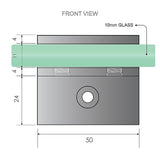 100x70cm Corner Frameless Shower Screen with Chrome Brackets and SS Hinges, Round Knob Handle