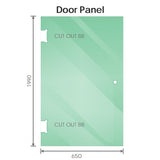 100x90cm Corner Frameless Shower Screen with Chrome Brackets and SS Hinges, Round Knob Handle