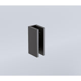 100x80cm Corner Frameless Shower Screen with Black Brackets and Brass Hinges, Square Knob Handle