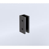 100x80cm Corner Frameless Shower Screen with Black Brackets and Brass Hinges, Square Knob Handle