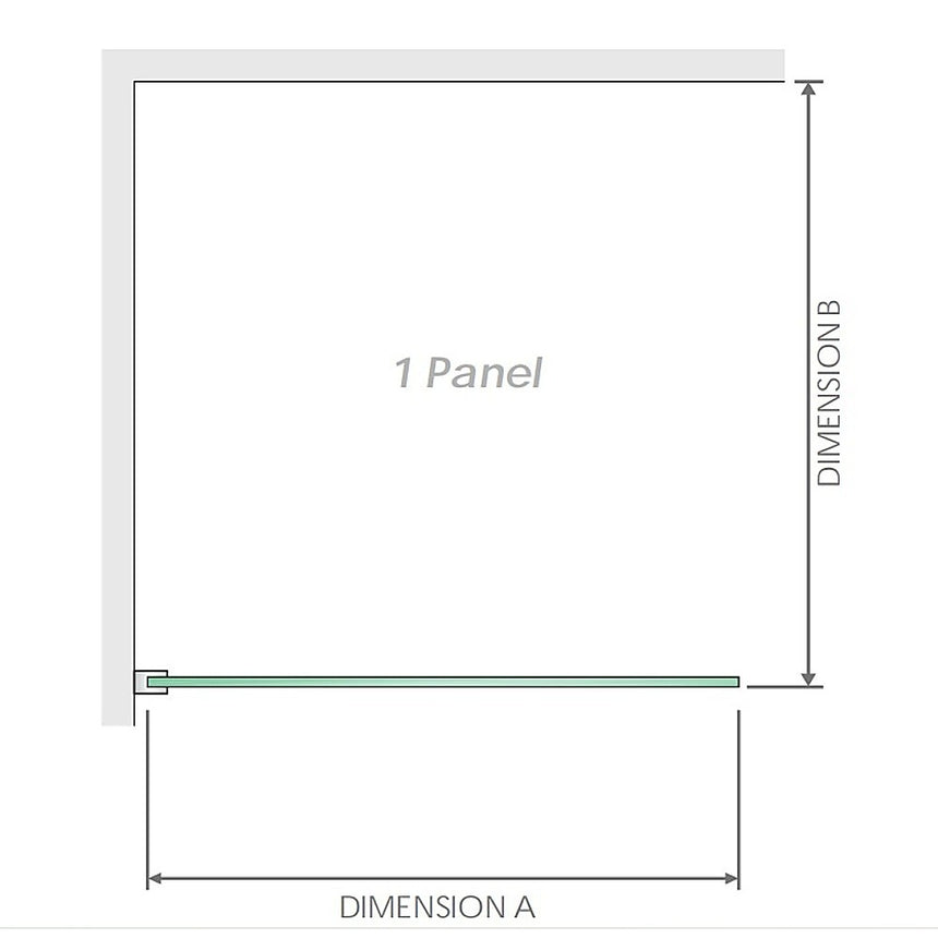 100x90cm Corner Frameless Shower Screen with Chrome Brackets and Brass Hinges, Square Knob Handle