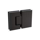 100x100cm Double Door Corner Shower Screen with Black Brackets and SS Hinges, Square knob Handle