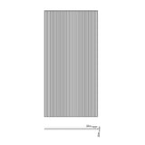 100cm Reeded Single Shower Glass Screen with Chrome Wall U-Brackets