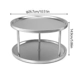 2-Tier Rack Lazy Susan Organiser Steel Kitchen Pantry Cabinet Storage