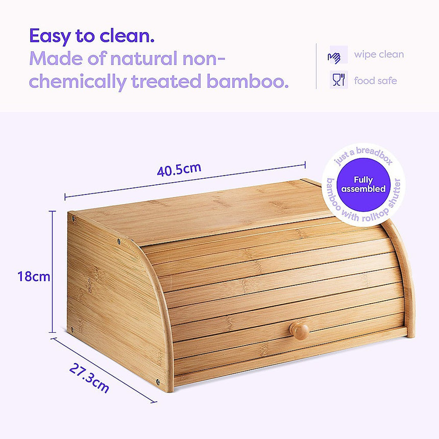 Bamboo Bread Box Kitchen Storage