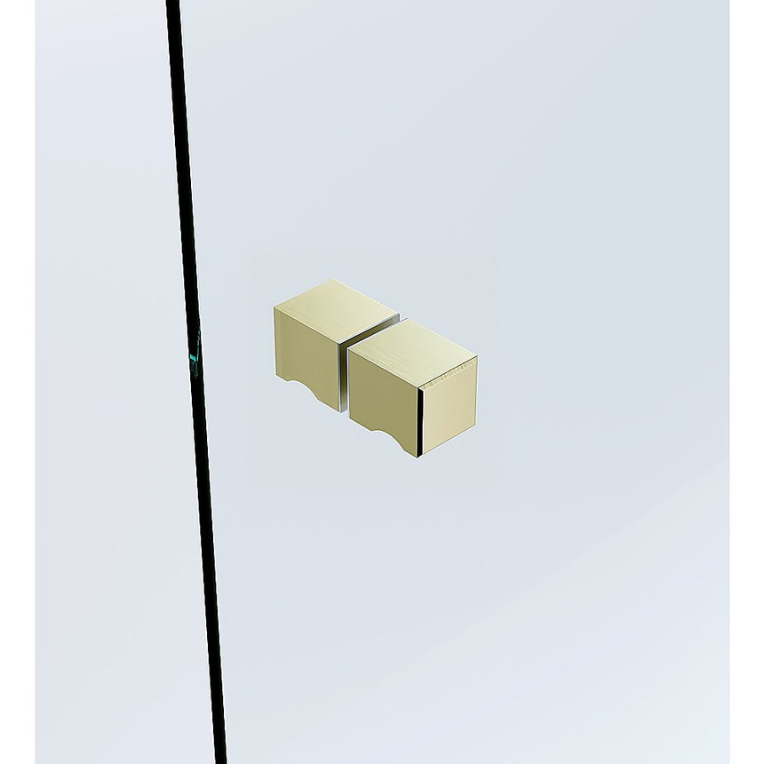 Brass Shower Door Square knob Handle in Gold