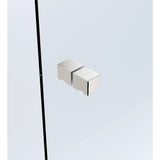 Brass Shower Door Square knob Handle in Nickel