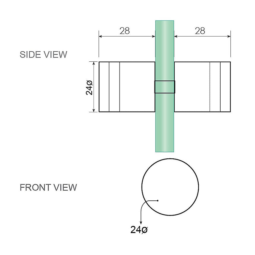 Brass Shower Door Round Knob Handle in Nickel