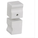 Brass Shower Door Square knob Handle in White