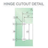 90° Stainless steel Glass Shower Door L-Hinge in Chrome