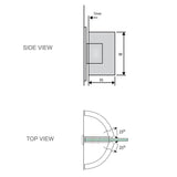 90° Stainless steel Glass Shower Door L-Hinge in Gold