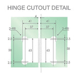 135° Glass-to-Glass Stainless steel Square Shower Hinge in Chrome