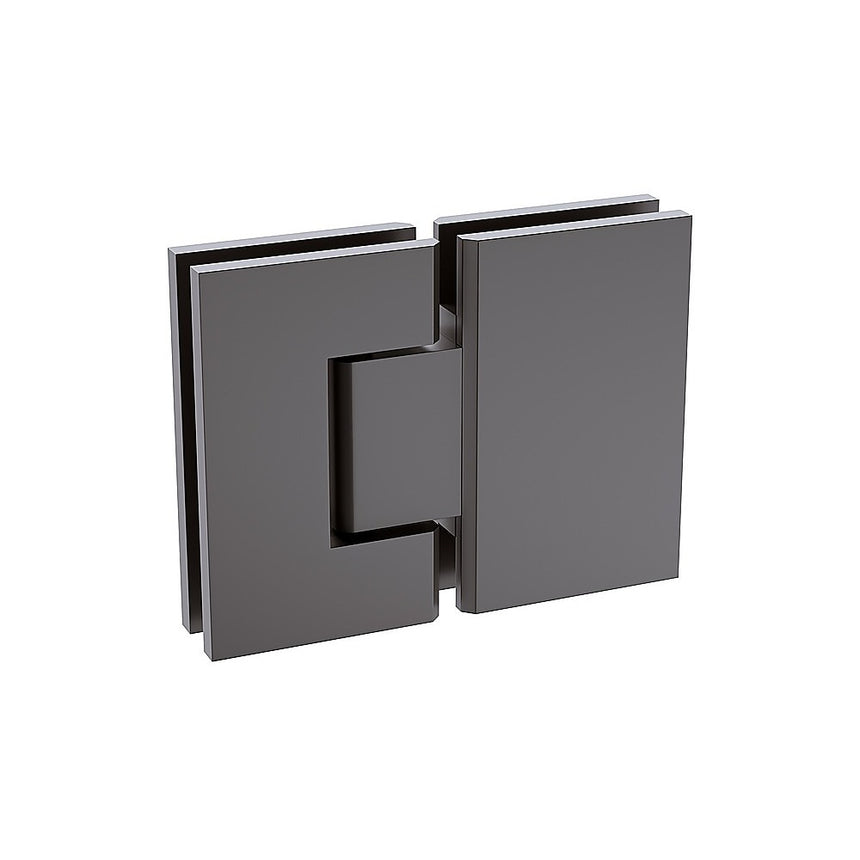 180° Brass Glass-to-Glass Shower Door Hinge in Gunmetal