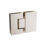 180° Brass Glass-to-Glass Shower Door Hinge in Nickel