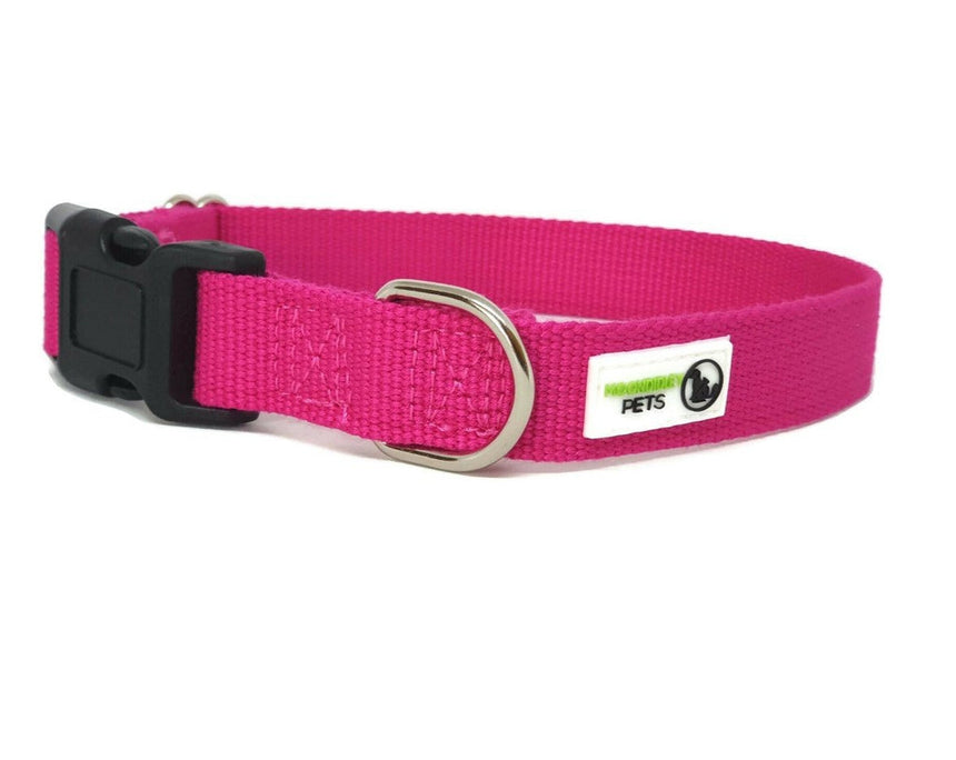 100% Pure Bamboo Fibre Dog Collar Plastic Buckle - Moondidley Pets Large Pink