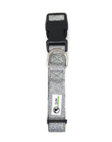 Bling Glitter Overlay Nylon Dog Collar Breakaway Buckle - Moondidley Pets Large Silver