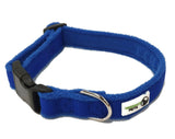 100% Pure Bamboo Fibre w/Fleece Lining Dog Collar Plastic Buckle - Moondidley Pets Large Navy