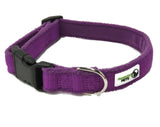 100% Pure Bamboo Fibre w/Fleece Lining Dog Collar Plastic Buckle - Moondidley Pets Large Purple