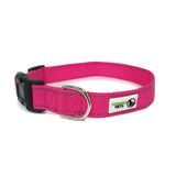 Nylon w/Reflective Stitching Dog Collar Large Pink - Moondidley Pets