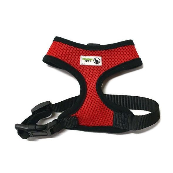 Pet Harness Soft Air Mesh Padded Adjustable - Moondidley Pets Small Red