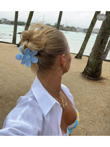 Claw Clip - Flower - Light Blue