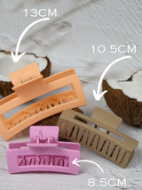 Claw Clip - Elongated Rectangle - Clay