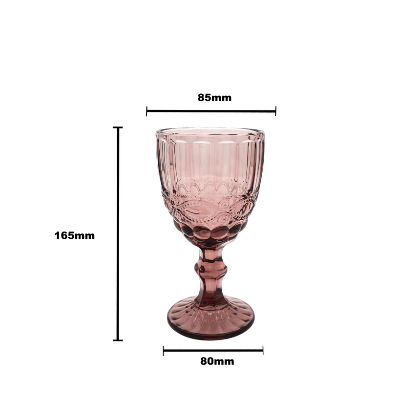 Faubourg Embossed Wine Glass - 310ml purple