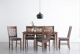 ALLEGRO Dining Table + 6x ASBEL Dining Chair - 7 Piece Dining Set - Cocoa