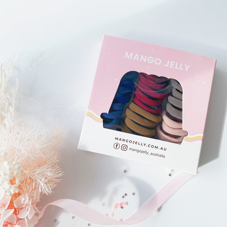 MANGO JELLY Metal Free Hair Ties (3cm) - EarthTone 36P - One Pack