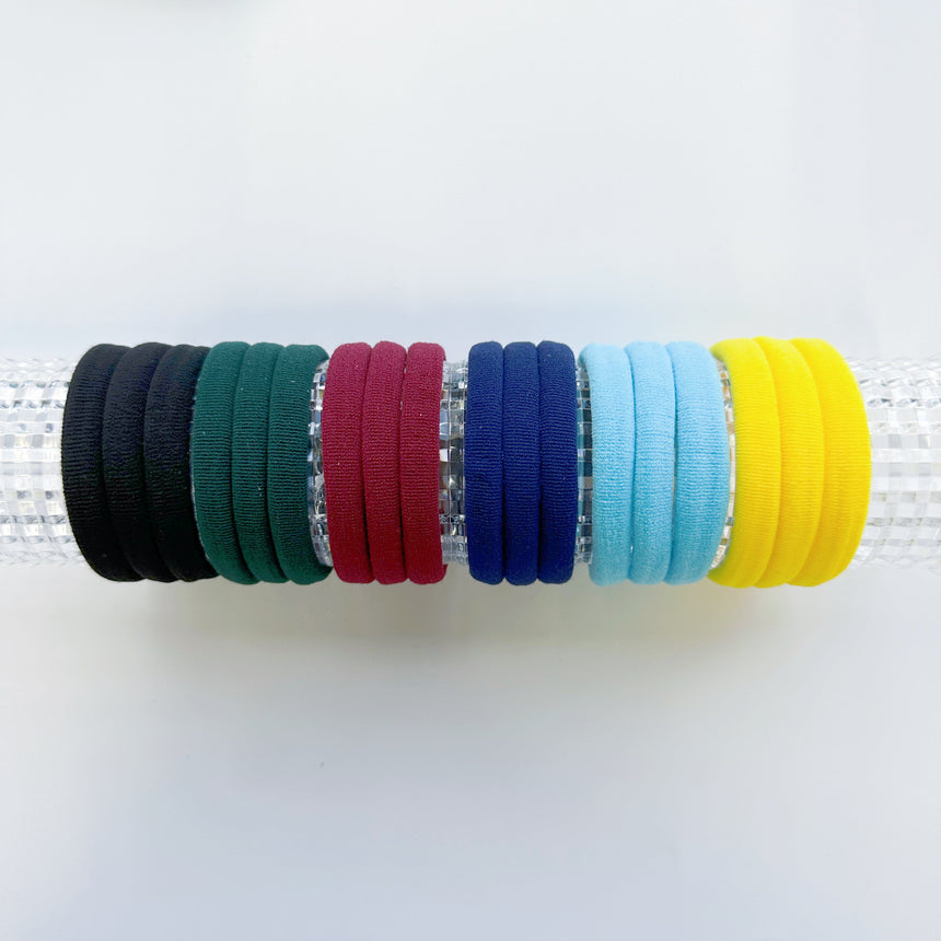 MANGO JELLY Metal Free Hair ties (4.5cm) - School Colour Navy 10P - Three Pack