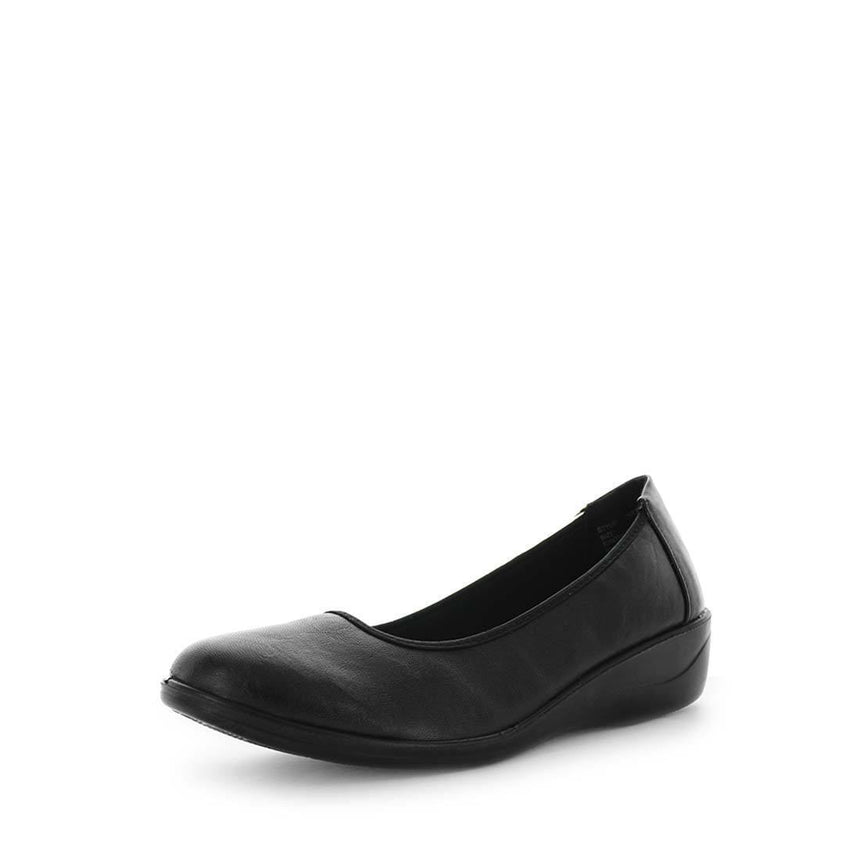 AEROCUSHION Women's MARTI Flats Black Smooth Shoe 6US