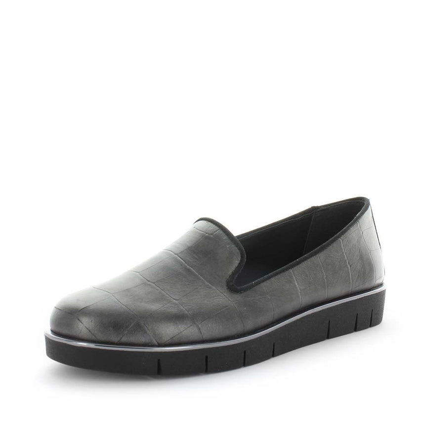 THE FLEXX Women's EDNA Loafers / Slip ons Gunmetal/Croc Shoe 38EU