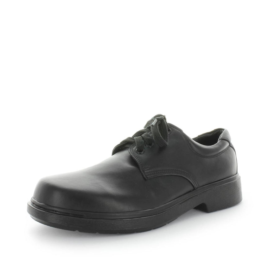 WILDE SCHOOL Boy's JENKIN School Black Smooth Shoe 41EU