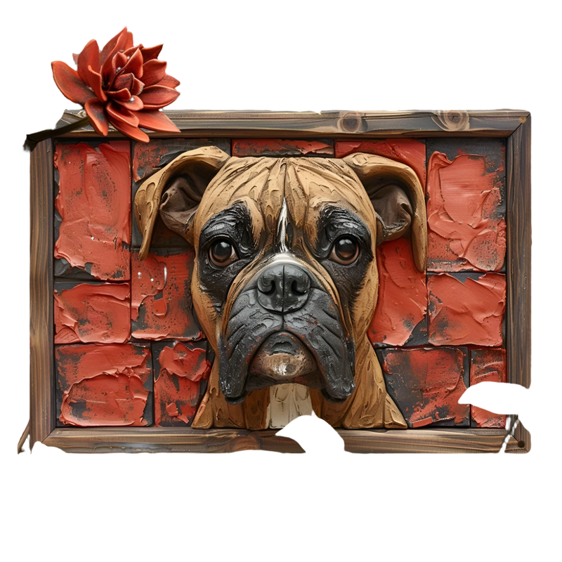 NNEOBA Boxer Dog Aluminum Wall Art - 12x16in Decorative Print